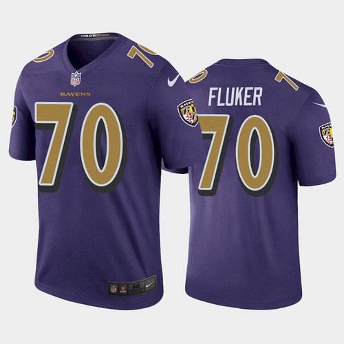 Men's Baltimore Ravens D.J. Fluker Color Rush Legend Jersey - Purple