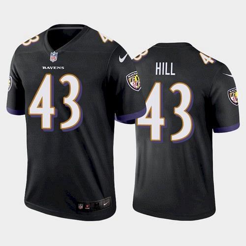 Men's Baltimore Ravens Justice Hill Legend Jersey - Black