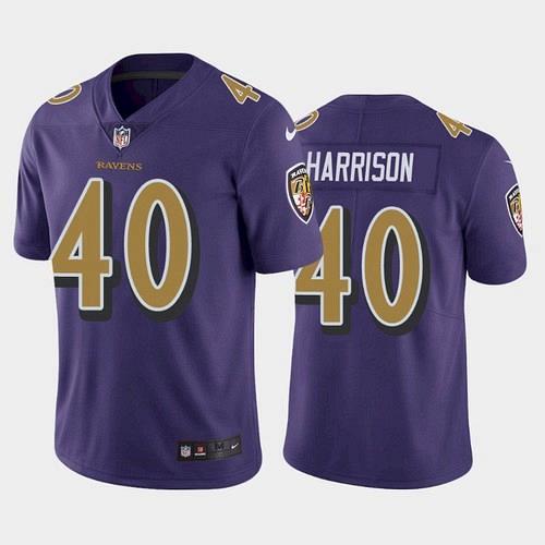 Men's Ravens Malik Harrison Color Rush Limited Jersey - Purple