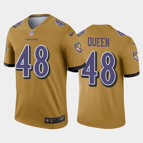 Men's Baltimore Ravens Patrick Queen Inverted Legend Jersey - Gold