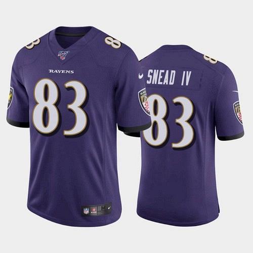 Men's Ravens Willie Snead IV 100th Season Vapor Limited Jersey