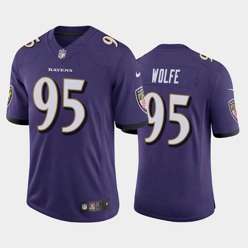 Men's Ravens Derek Wolfe Vapor Untouchable Limited Jersey - Purple