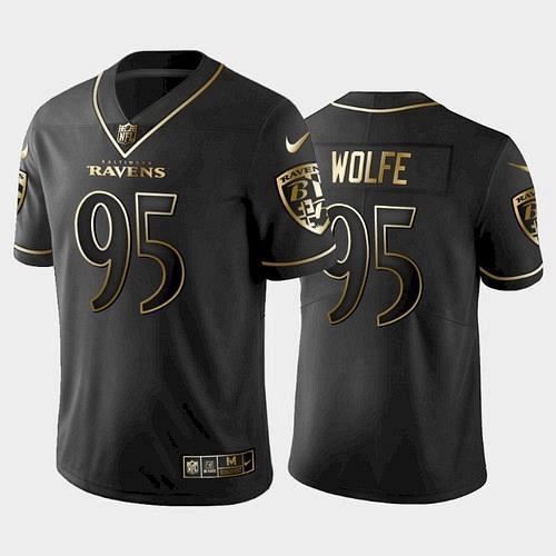 Men's Ravens Derek Wolfe Golden Edition Vapor Limited Jersey - Black