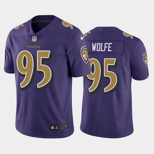 Men's Baltimore Ravens Derek Wolfe Color Rush Limited Jersey - Purple