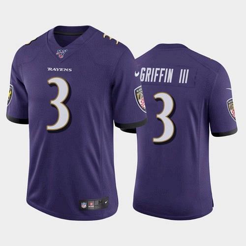 Men's Ravens Robert Griffin III 100th Season Vapor Limited Jersey