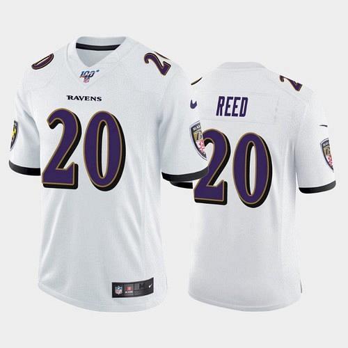 Men's Ravens Ed Reed 100th Season Vapor Limited Jersey - White