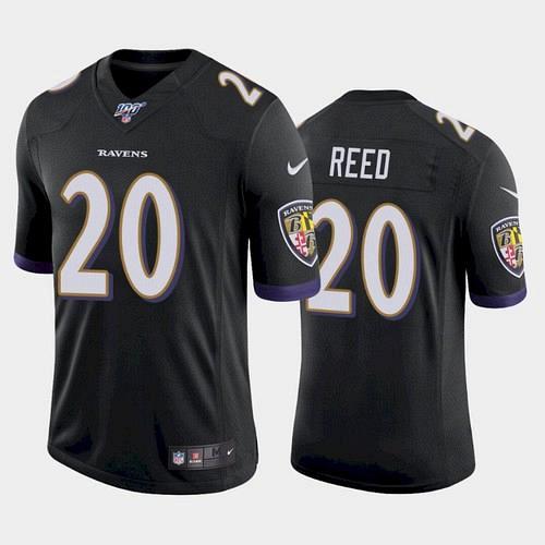 Men's Baltimore Ravens Ed Reed 100th Season Limited Jersey - Black
