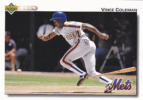 Vince Coleman #131 - Mets Upper Deck 1991 Baseball Trading Card