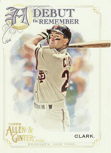 2020 Allen & Ginter A Debut To Remember #4 - Will Clark - Giants