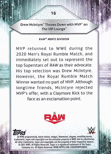 Drew McIntyre #16 - WWE Topps 2021 Wrestling Trading Card