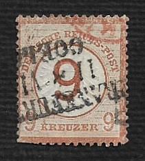 German Used Scott #28 Catalog Value $425.00