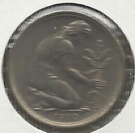 GERMANY (West Germany) 50 Pfennig 1970 D Coin