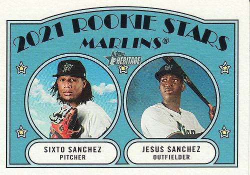 2021 Topps Heritage #15 - Sixto Sanchez - Jesus Sanchez - Marlins