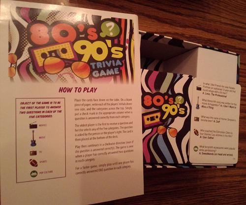 80's 90's Trivia Game :: FREE Shipping