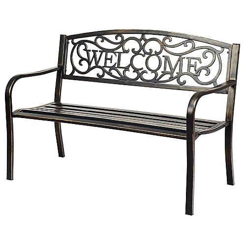 Garden Bench with Elegant Bronze Finish and Durable Metal Frame