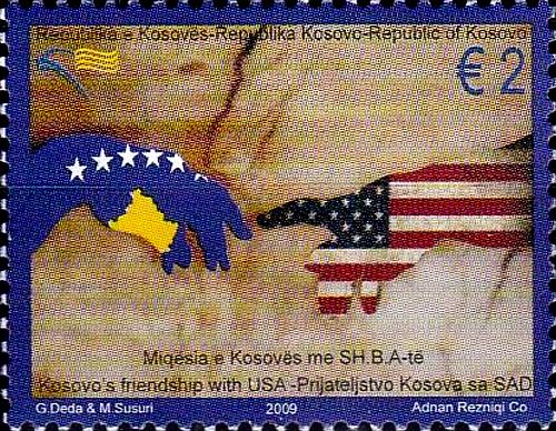 Kosovo Stamps 2009. Friendship of Kosovo with USA. Set MNH