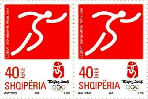 Albania Stamps 2008. OLYMPIC GAMES PEKIN Beijing 40 L. Sport. Pair of 2 MNH