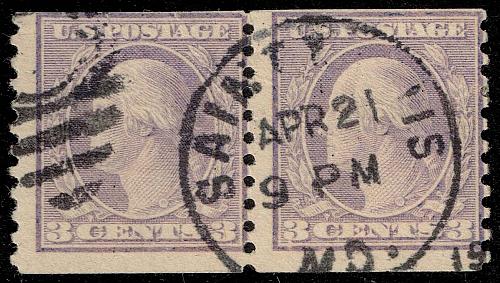 US #493 George Washington Pair; Used |USA0493pair-01XDP