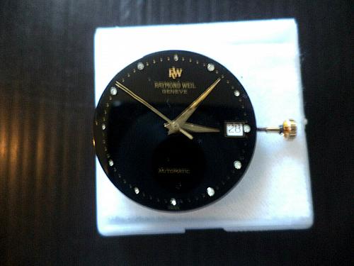 SWISS ETA 2892A2, HACKING 28 mm RAYMOND WEIL DIAMOND DIAL, HANDS, STEM ,CROWN.