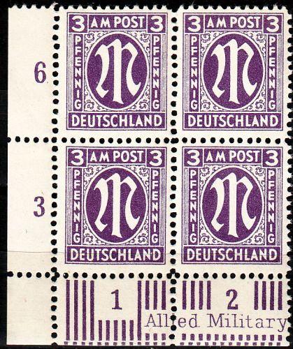 GERMANY Alliiert AmBri [1945] MiNr 0017 a D ( **/mnh ) [01] 4er