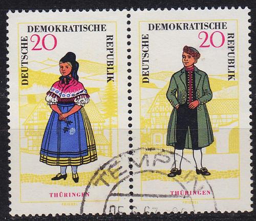 GERMANY DDR [1964] MiNr 1074 WZd148 ( OO/used ) Trachten