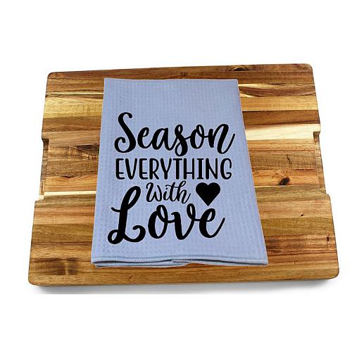 4 Piece Kitchen Dish Towel Set Absorbent Gray Towels 16"x24" with Funny Sayings