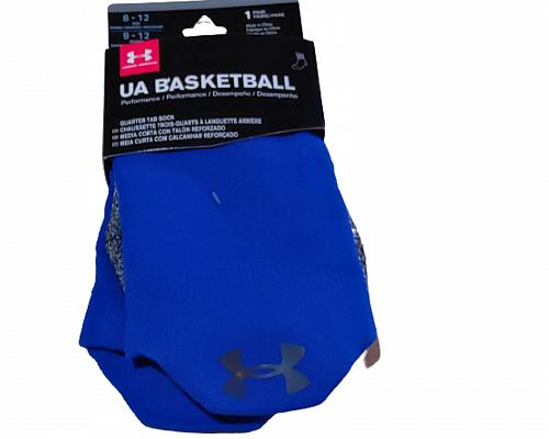 Under Armour Basketball Socks Mens Women Quarter Large 1 Pair Blue Cushioned New