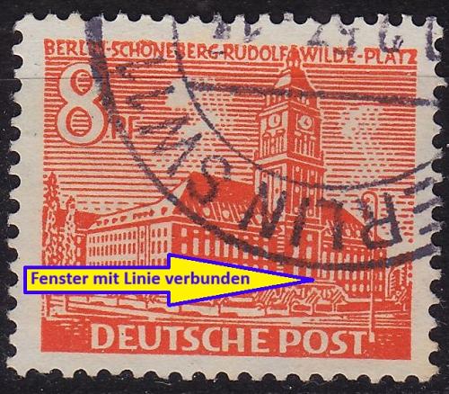 GERMANY BERLIN [1949] MiNr 0046 I ( O/used ) [01] Architektur Plattenfehler