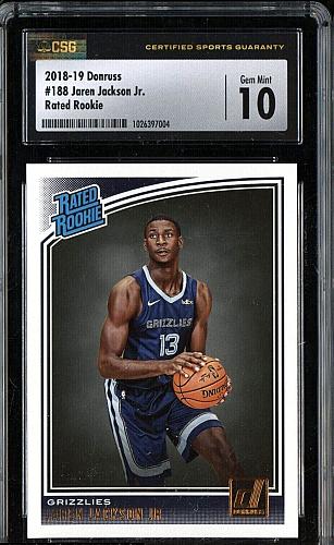 2018-19 Donruss Jaren Jackson Jr Rated Rookie #188 CSG 10 GEM MINT