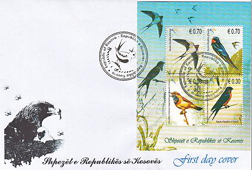Kosovo Stamps 2010. Birds. FDC Block MNH.