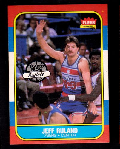 1986 Fleer Basketball #96 Jeff Ruland Rookie 76ers NM-MT