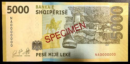 NEW Albania 5000 Leke 2017 SPECIMEN. UNC