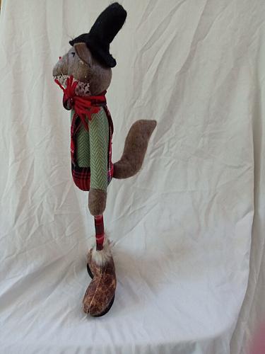 Standing Plush Fox Christmas Decoration