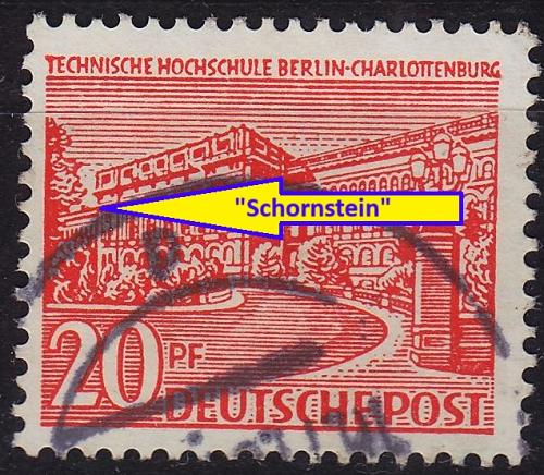 GERMANY BERLIN [1949] MiNr 0049 III ( O/used ) [01] Architektur Plattenfehler