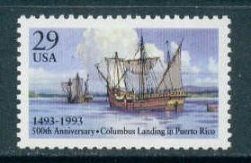 2805 29c Columbus Landing Fine MNH