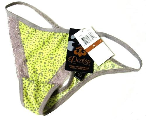 A0431 DEREON by Beyonce NEW D2082 Su_Li Leopard Prints Lace and Microfiber Thong