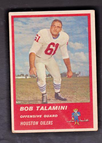 1963 Fleer Football #39 Bob Talamini Houston Oilers