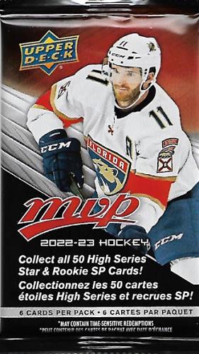 3 packs of 2022-23 Upper Deck MVP Hockey Cards 6 cards per pack