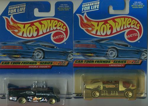 1999 Mattel HOT WHEELS -- CAR - TOON FRIENDS SERIES - # 985 to 988 -- MINT