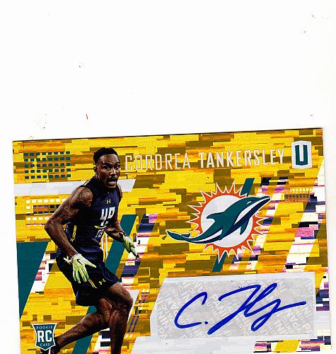 Cordrea Tankersley #232 - Dolphins 2017 Autographed Topps Football Trading Card