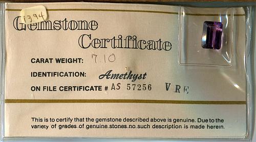 AMETHYST -- RECTANGALAR SHAPE -- 7.10 CARAT WEIGHT -- READY FOR MOUNTING