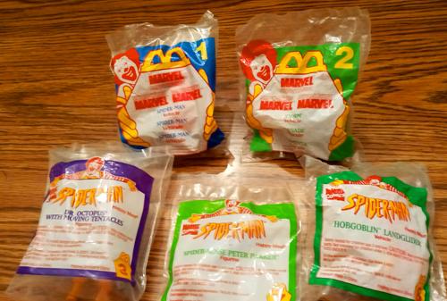 Lot of 5 NIP McDonald's Marvel Spiderman Happy Meal Toys FREE Shipping