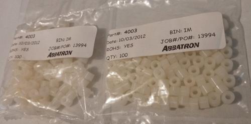 Lots of 200: HH Smith Abbatron 4003 Nylon Spacers