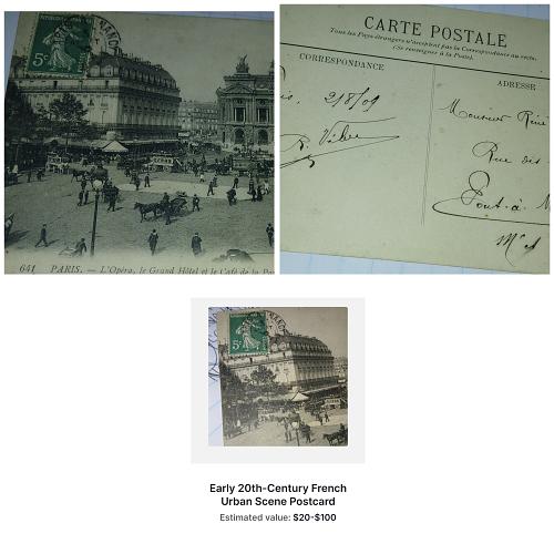 1909 french urban scene -postcard