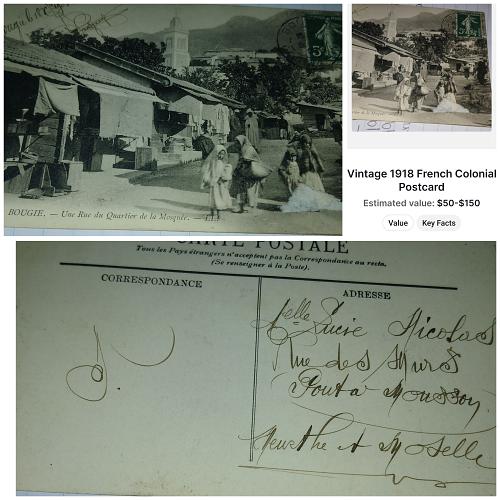 1918 autograph french colonial postcard