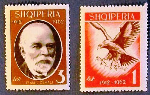 1962 Albania "50th Anniversary of Independence - Ismael Qemela and Golden Eagle"