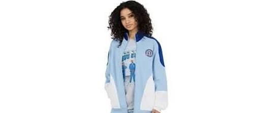 DOGG SUPPLY UNISEX FLEECE FULL ZIP JACKET XL BLUE / WHITE WITH TAGS