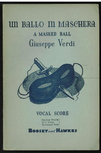 Giuseppe Verdi A MASKED BALL Opera Songbook FREE Shipping