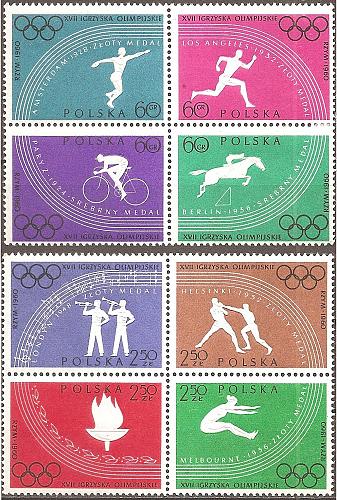 [PO0917] Poland: Olympic Games, Rome (1960) MNG Complete set 2 blocks of 4