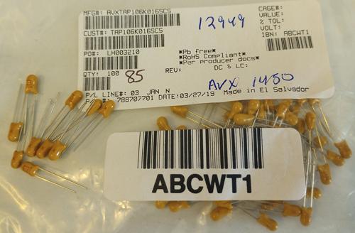 Lot of 85: AVX TAP106K016SCS Tantalum Capacitors FREE Shipping